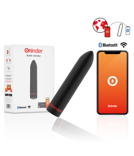 ONINDER - BERLIN VIBRATORE BULLET NERO 9 MODALITÀ 85 X 2 CM - APP GRATUITA