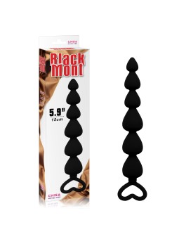 DILDO ANALE CON PERLINE DELLAMORE BLACK MONT - 15 CM