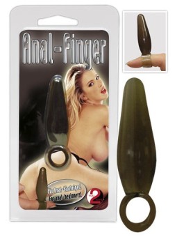 MINI CUNEO ANALE CON ANELLO ANAL FINGER NERO - 5 CM