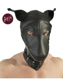 MASCHERA DOBERMANN IN PELLE NERA - TAGLIA UNICA