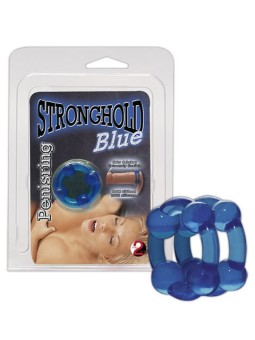 DOPPIO ANELLO FALLICO IN SILICONE STRONGHOLD BLU