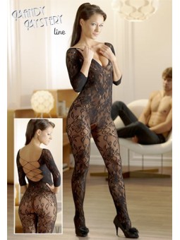 CATSUIT IN PIZZO FLOREALE ED ALLACCIATURA INTESSUTA "LACE CATSUIT" - TAGLIA UNICA