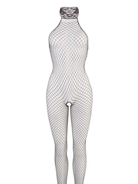 BODYSTOCKING IN RETE A MAGLIA MEDIA CON GIROCOLLO IN PIZZO