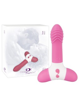 VIBRATORE RICARICABILE CON RILIEVI TRIOLE ROSA