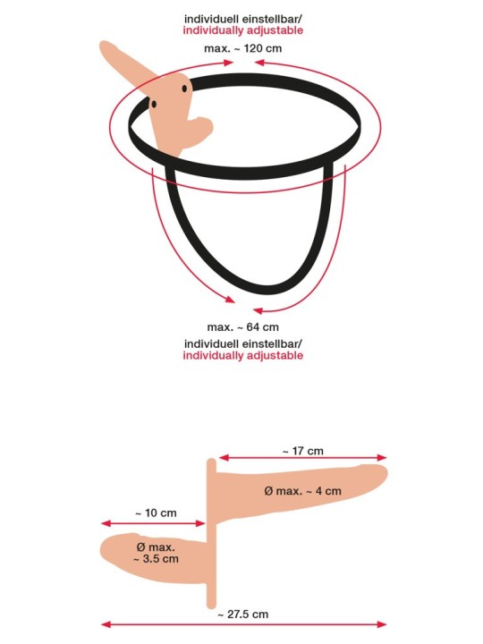 IMBRACATURA CON 2 VIBRATORI INDOSSABILI "STRAP-ON DUO"