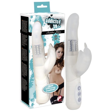 VIBRATORE E STIMOLATORE IN SOFFICE SILICONE ADDICTED TO VIBE BIANCO