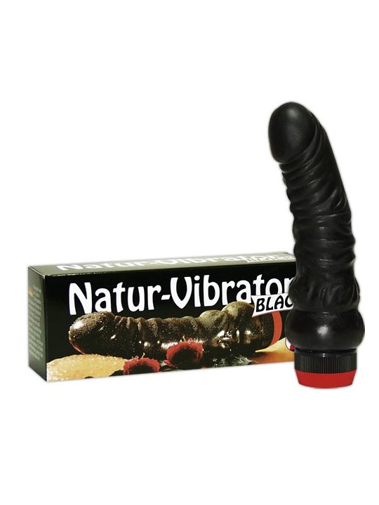 VIBRATORE REALISTICO "NATUR VIBRATOR" NERO - 17 CM