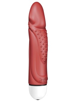 VIBRATORE CON RILIEVI STIMOLANTI KING ROCKY COMFORT ROSSO - 18 CM