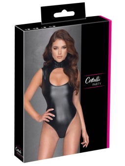 Cottelli Collection Party Sexy Body Elastico da Donna Nero Aperto Senza Maniche