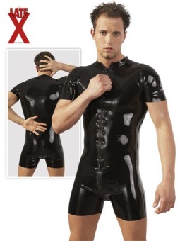 TUTA UOMO IN LATEX CON MANICHE E PANTALONI CORTI