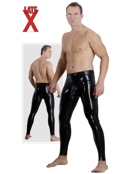 PANTALONI IN LATEX NERO CON GUAINA FALLICA