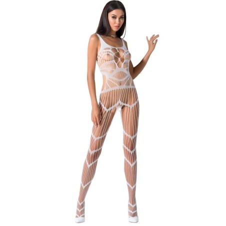 BODYSTOCKING PASSION WOMAN BS058 BIANCO - TAGLIA UNICA