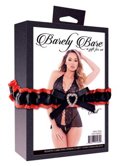 BABYDOLL 2 PZ BARELY BARE "OPEN FRONT" - COLORE NERO - TAGLIA UNICA