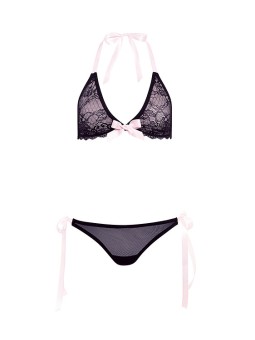 COMPLETO 2 PZ BARELY BARE " RIBBON TIE BRALETTE" - COLORE NERO - TAGLIA UNICA