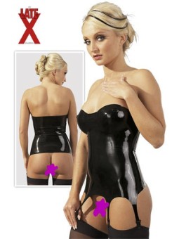 CORSETTO GUEPIERE IN LATEX NERO LUCIDO