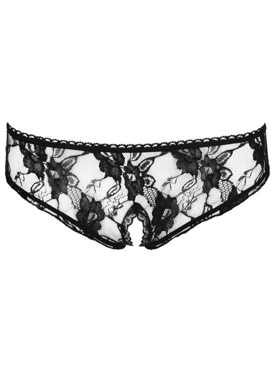 SLIP IN PIZZO CON APERTURA "COTTELLI LINGERIE" COLORE NERO