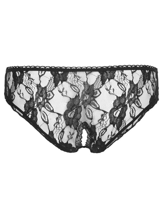 SLIP IN PIZZO CON APERTURA "COTTELLI LINGERIE" COLORE NERO