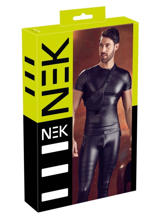 T-SHIRT UOMO STRETCHY CON MARSUPIO "NEK" COLORE NERO