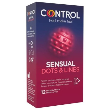 PROFILATTICI CONTROL SENSUAL DOTS  LINES - 12 PEZZI