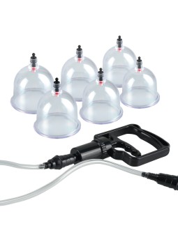 SET COPPETTAZIONE FETISH FANTASY CON POMPA A VUOTO - 6 COPPETTE DIVERSE MISURE