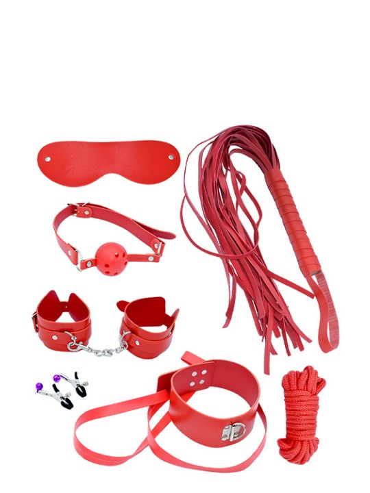 KIT BDSM 7 PEZZI "ATTRACTION TOYS" COLORE: ROSSO