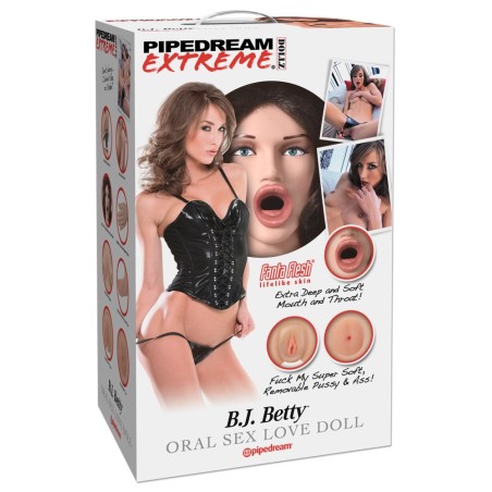 BAMBOLA GONFIABILE REALISTICA PIPEDREAM B.J. BETTY - ORAL SEX - LIFE SIZE - 3D