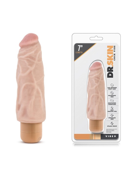 VIBRATORE REALISTICO "DR. SKIN COCK VIBE 9" CARNE -